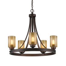  1051-5 SBZ - Hidalgo 5 Light Chandelier in Sovereign Bronze with Regal Glass